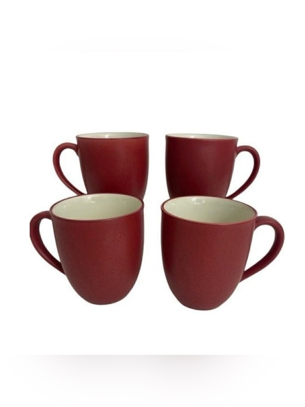 Noritake Colorwave Raspberry Stoneware 12 Oz Mugs - Set Of 4 # 8045Y